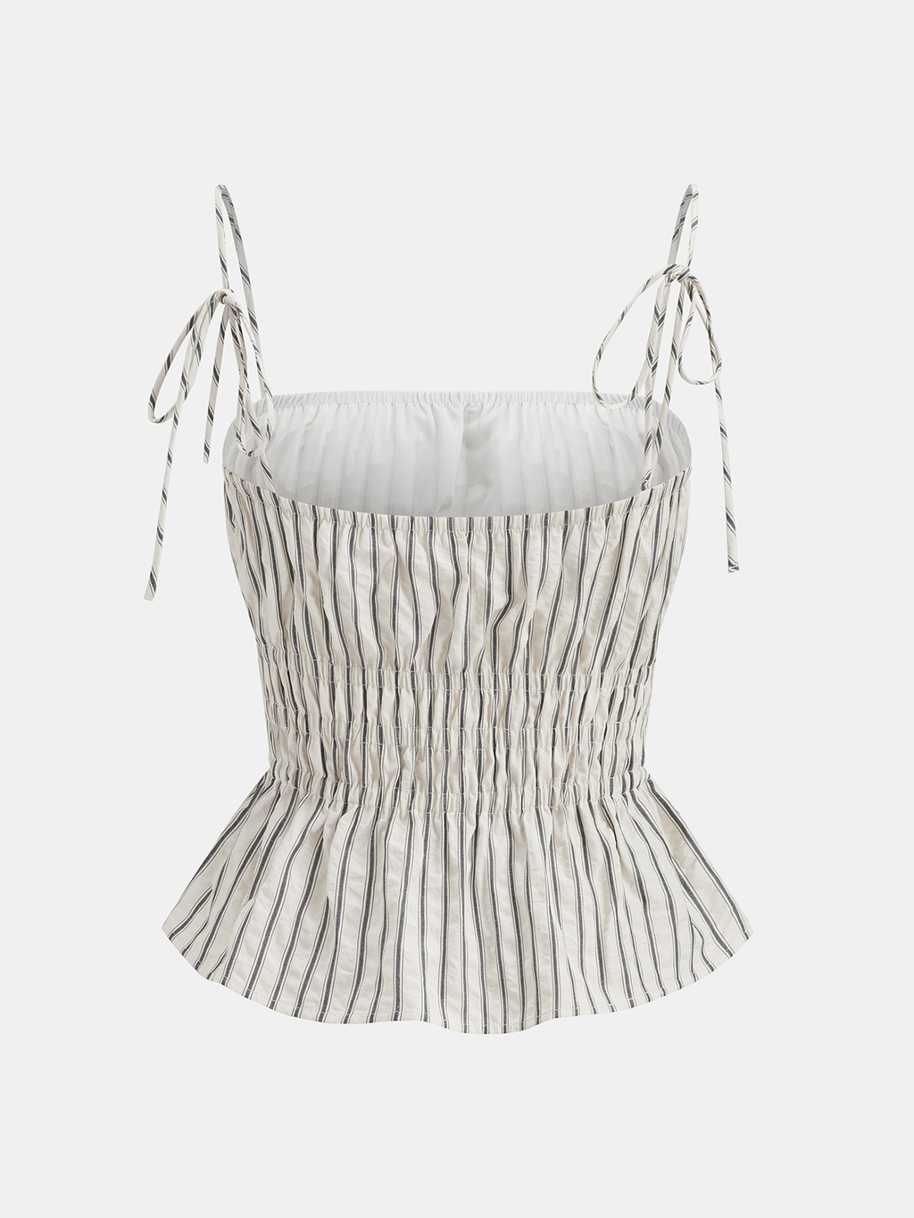 Gestreiftes Peplum-Cami-Top und Hose mit weitem Bein Set