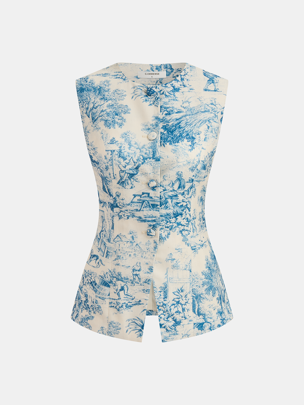 Ärmelloses Weste- & Shorts-Set mit Toile-Druck