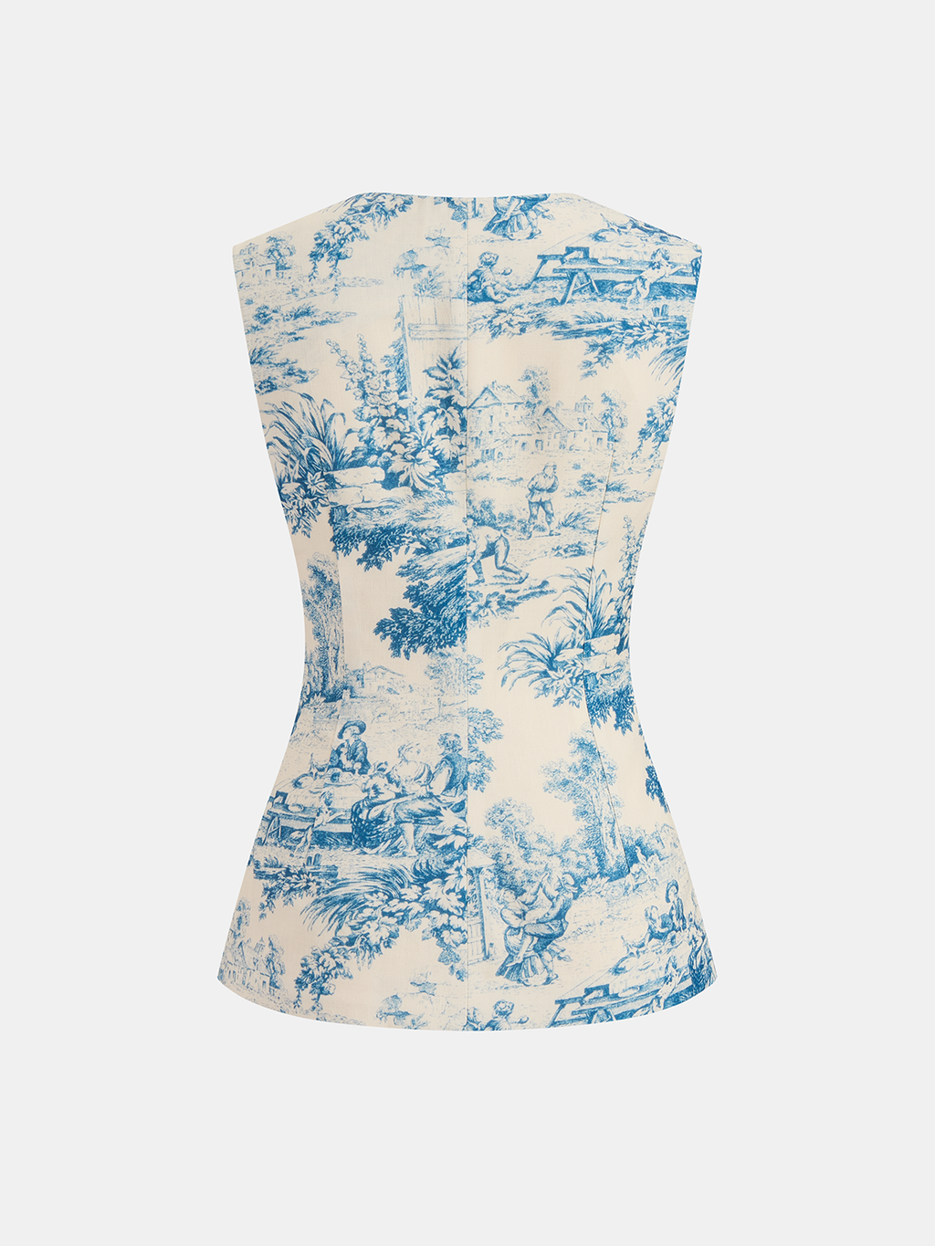 Ärmelloses Weste- & Shorts-Set mit Toile-Druck