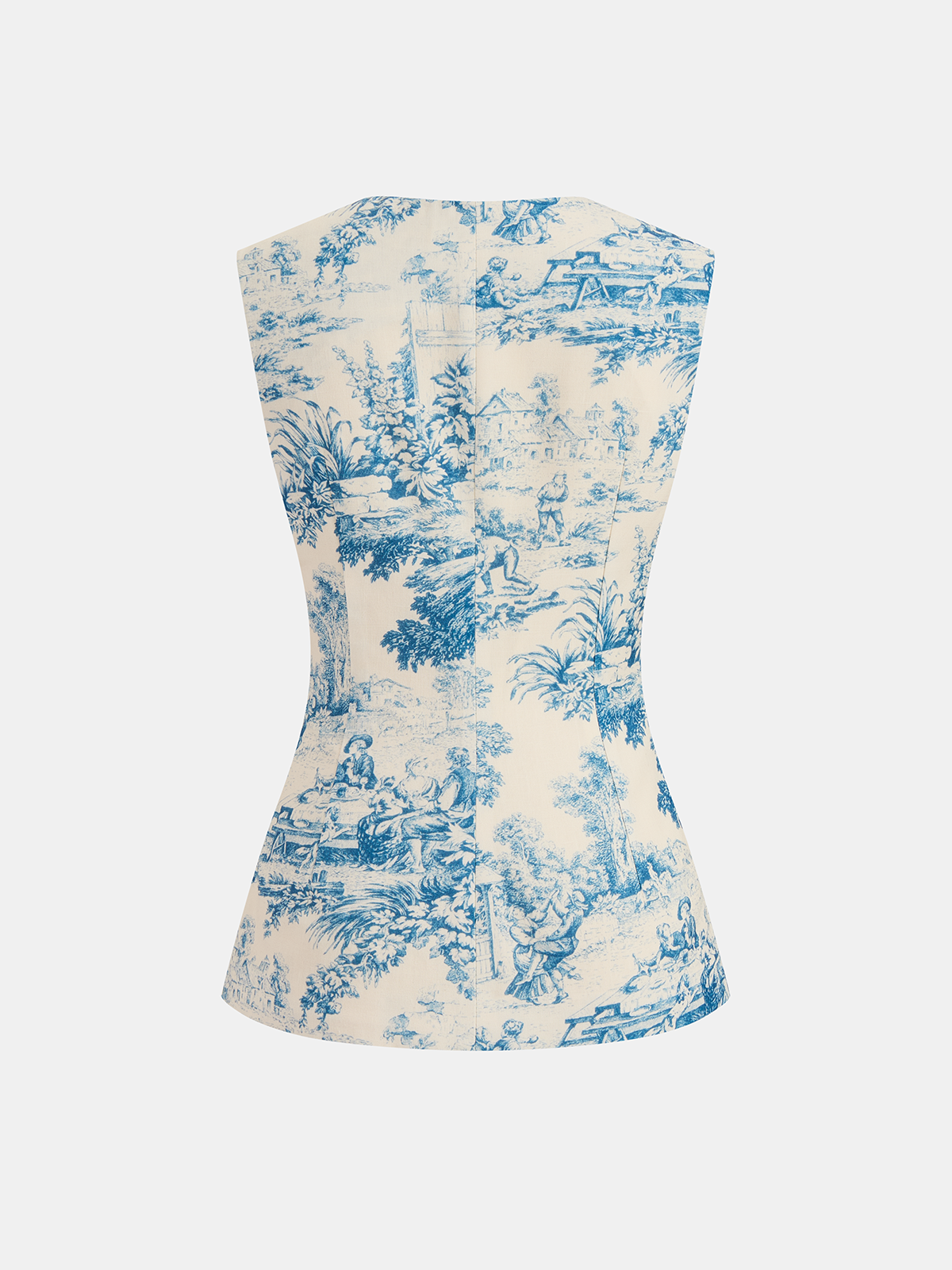 Ärmelloses Weste- & Shorts-Set mit Toile-Druck