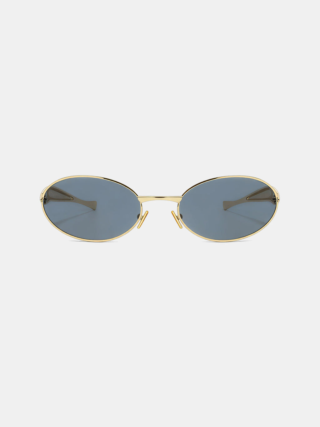 Lunettes de soleil ovales à monture et branches sculptées