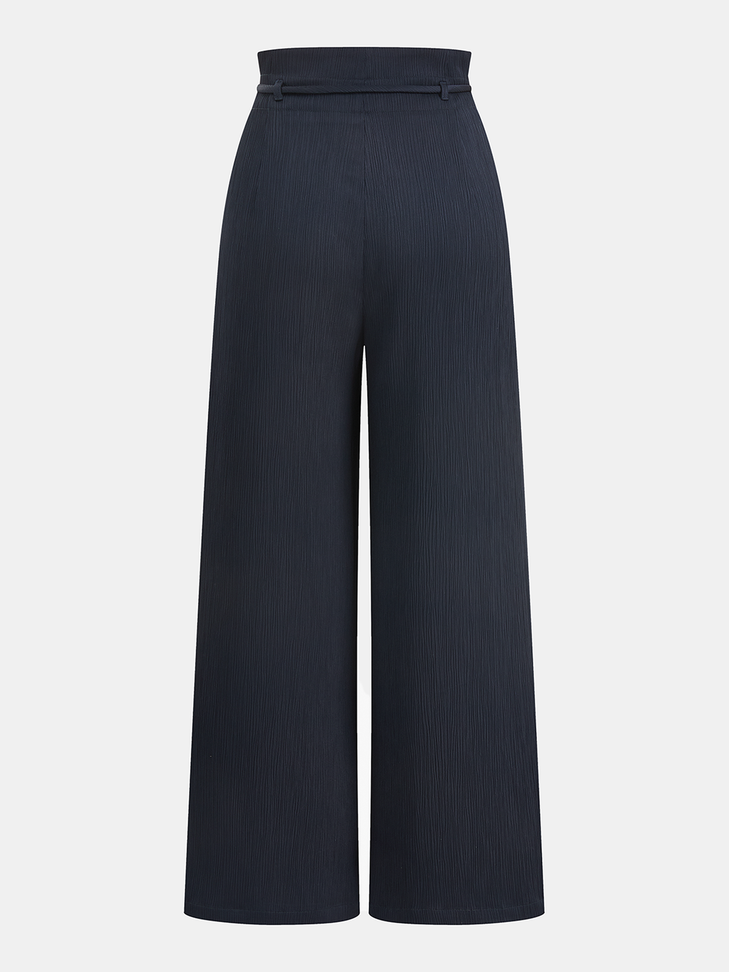 Satinhose mit Papiertütenbund und weitem Bein