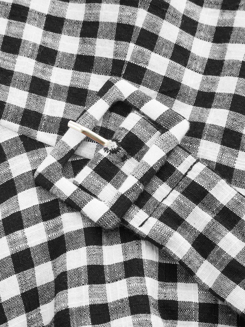 Robe longue sans manches en coton à carreaux vichy avec ceinture