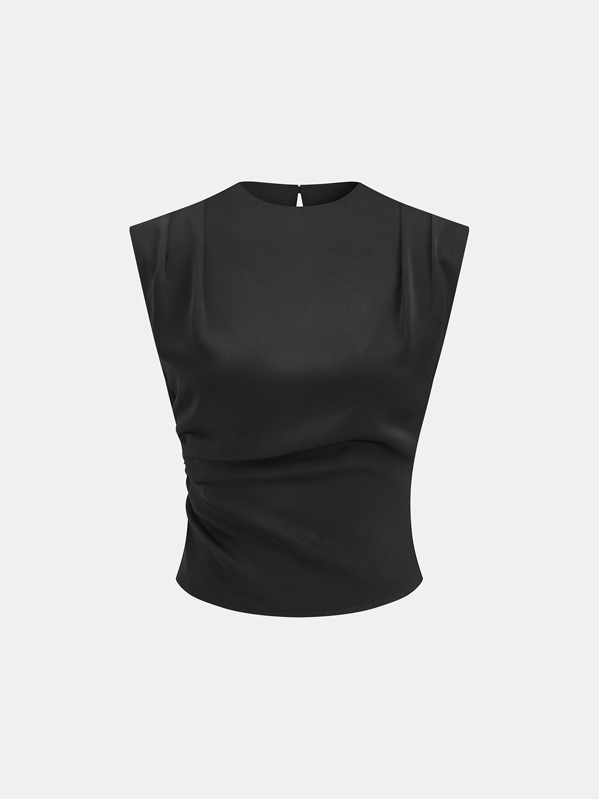 Ensemble haut froncé sans manches et pantalon plissé