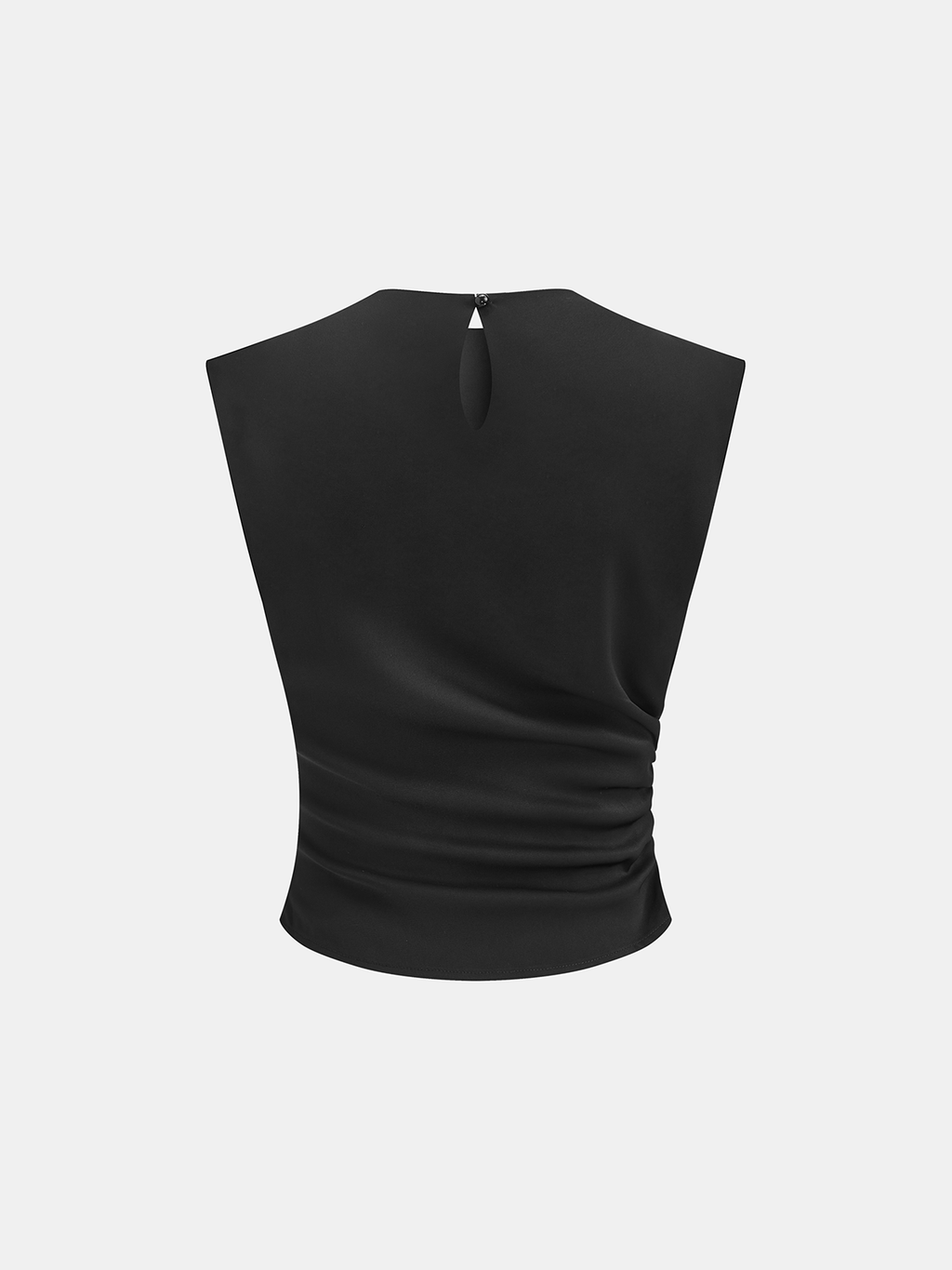 Ensemble haut froncé sans manches et pantalon plissé