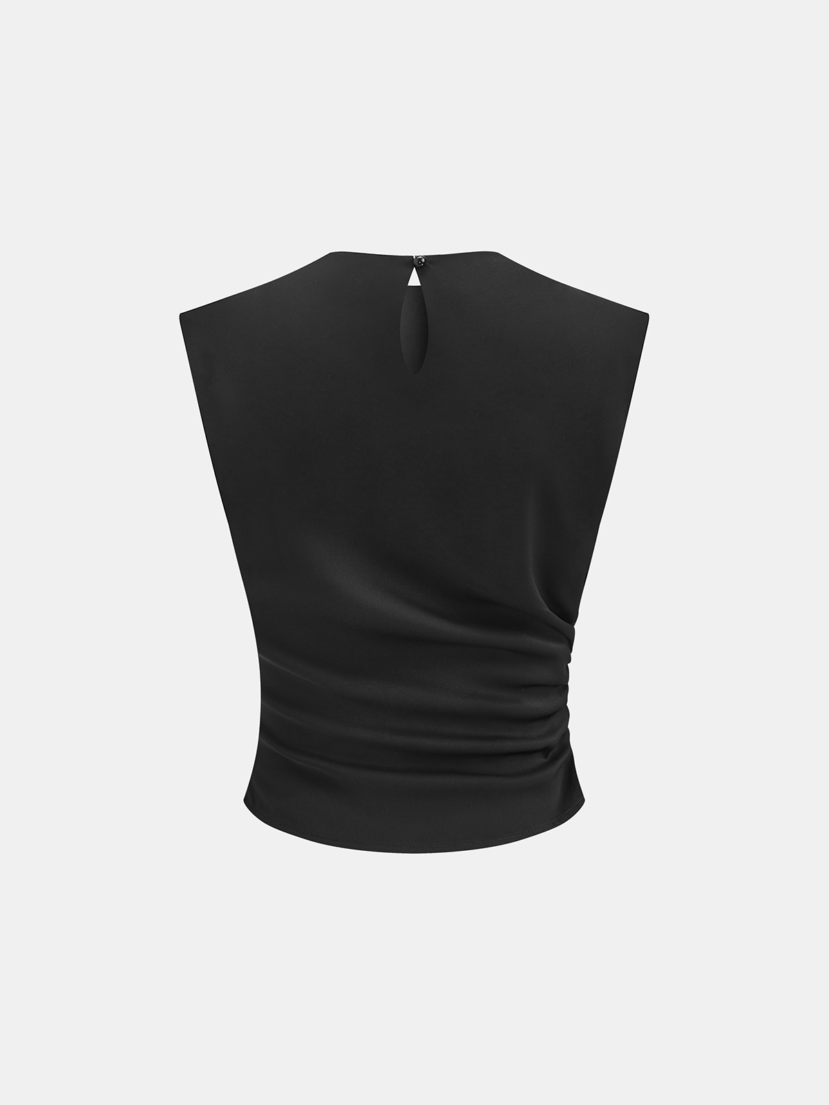 Ensemble haut froncé sans manches et pantalon plissé