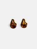 Boucles d'oreilles clous goutte en écaille de tortue
