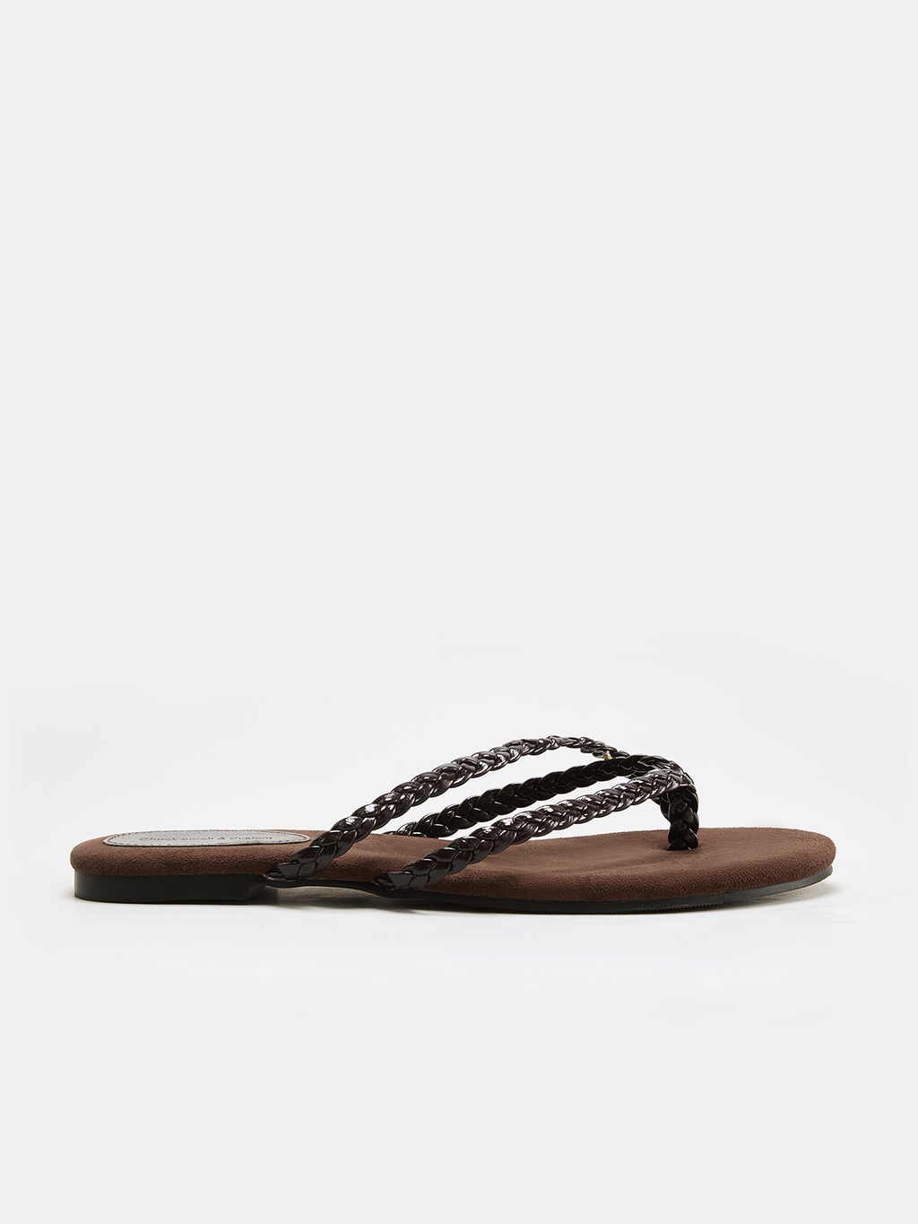 Geflochtene Überkreuz-Flachriemen-Sandalen