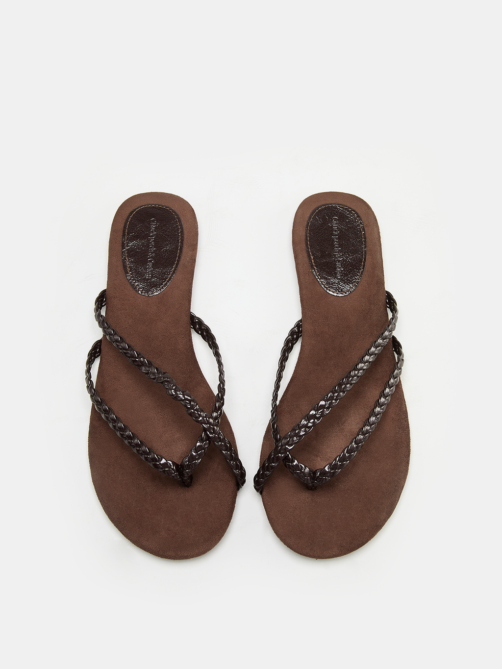 Geflochtene Überkreuz-Flachriemen-Sandalen