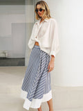 Twist-Front Bluse mit Ballonärmeln und Knopfleiste