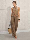 Neckholder-Top & Hose mit weitem Bein Set