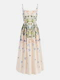Robe longue à fines bretelles et imprimé floral