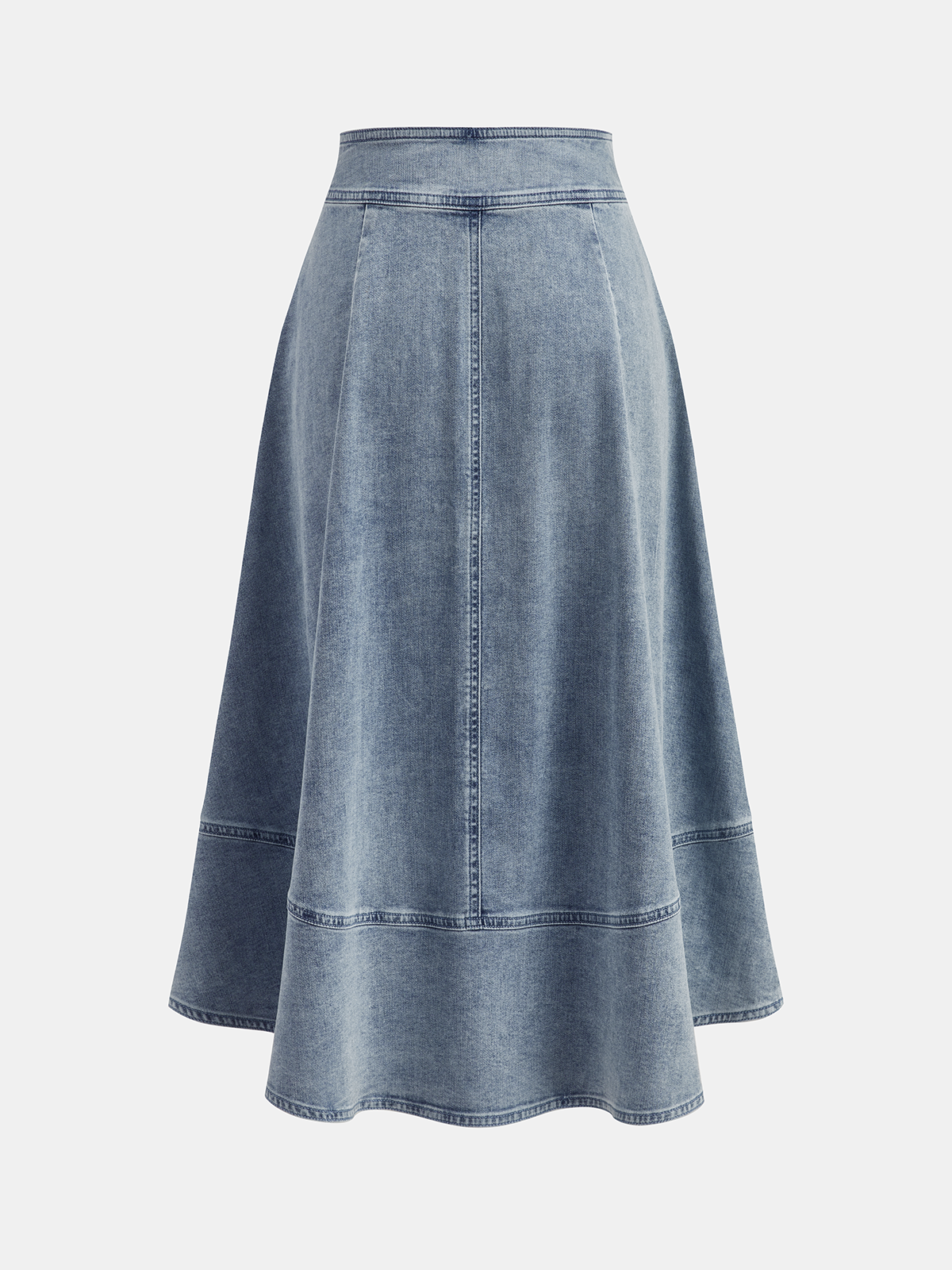 Jupe en jean évasée boutonnée taille haute