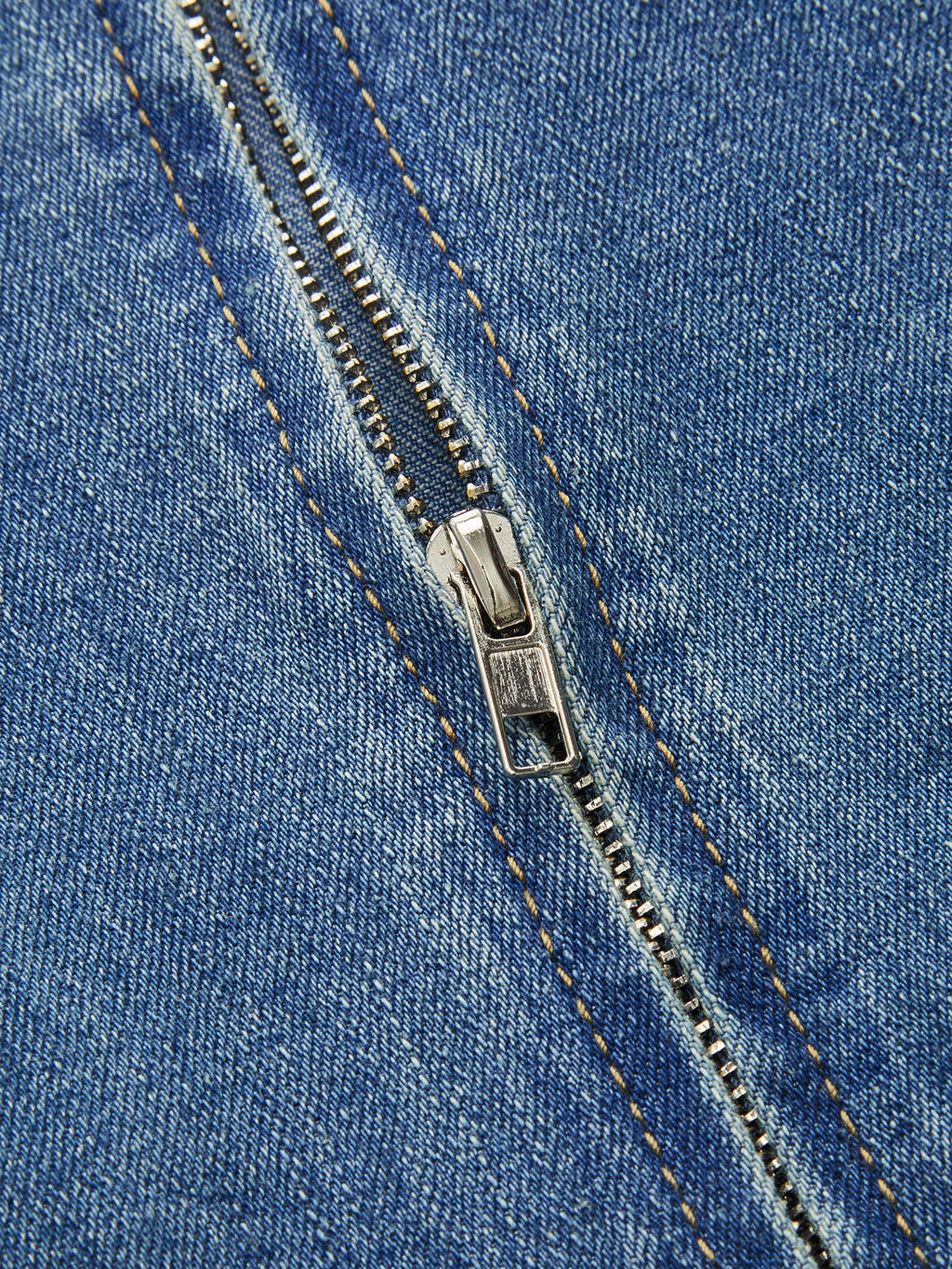 Trägerloses Denim-Midikleid mit Neckholder