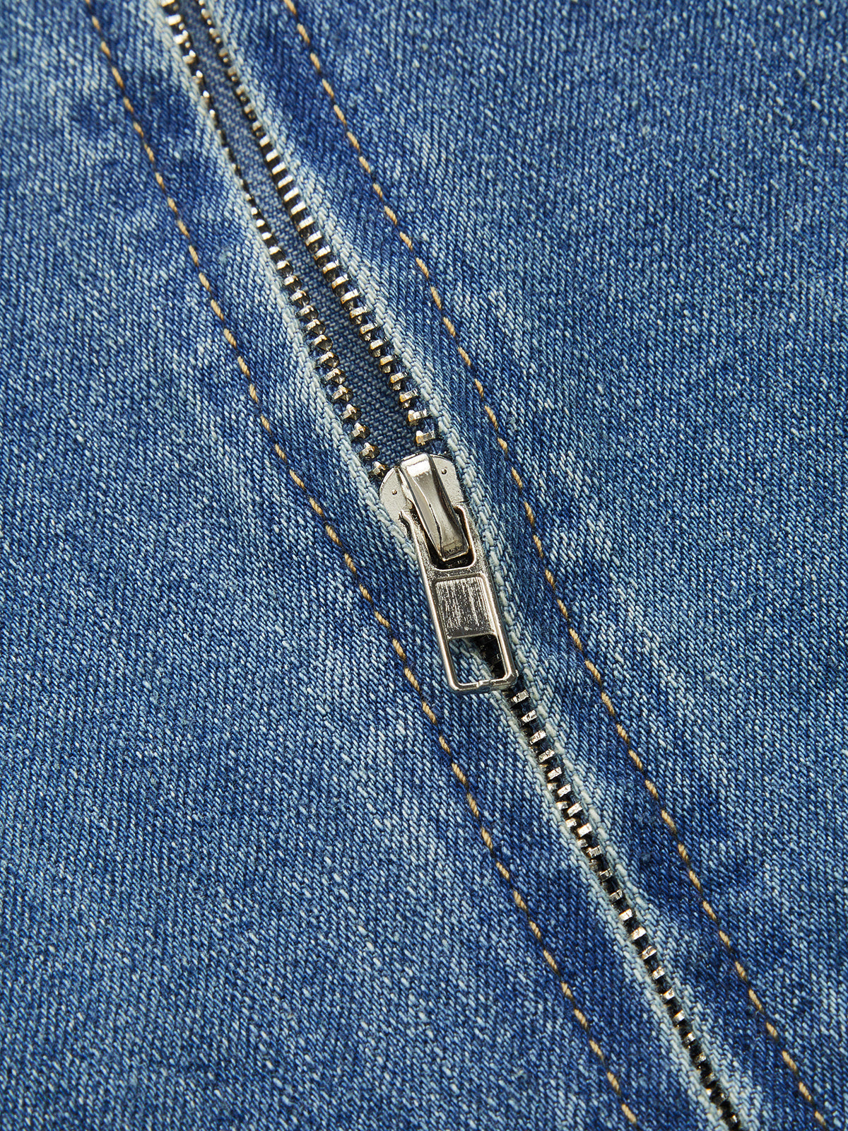 Trägerloses Denim-Midikleid mit Neckholder