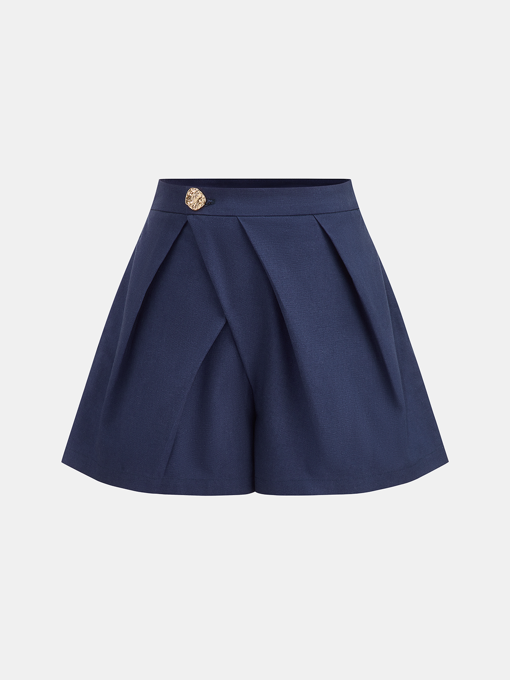 Jupe-short plissée à boutons gaufrés