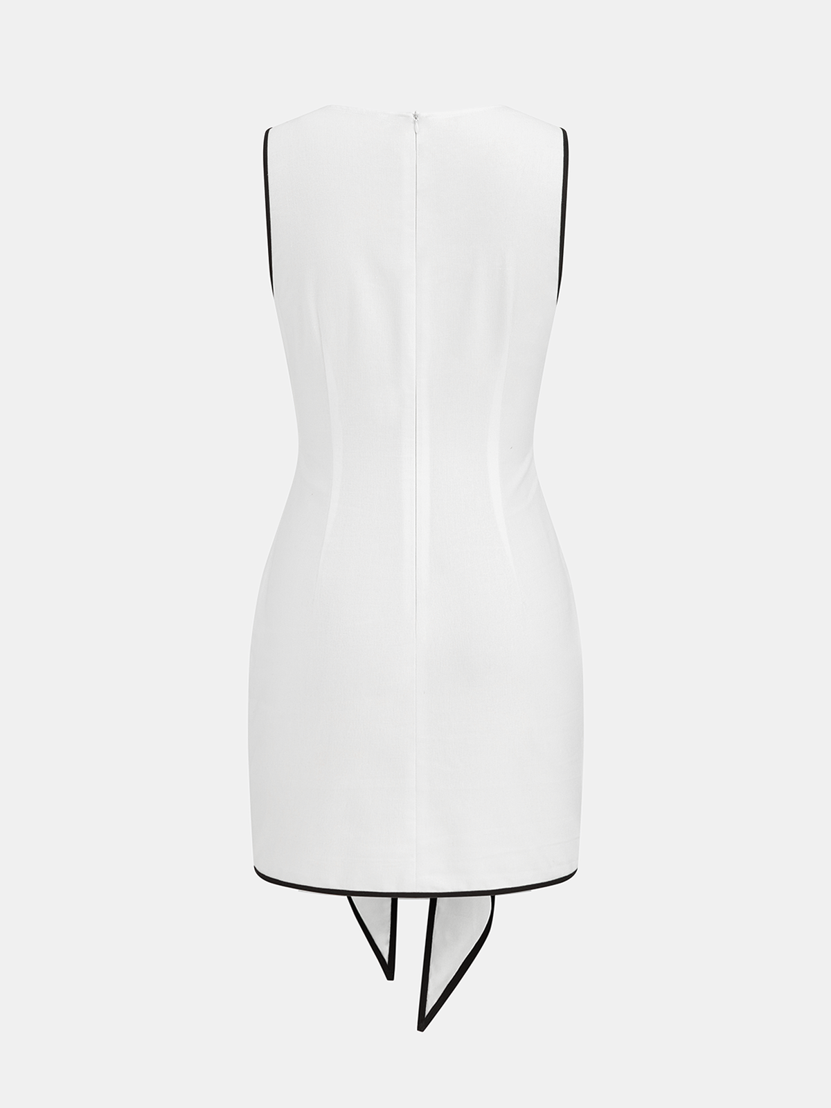 Mini-robe sans manches en coton et lin avec nœud à la taille