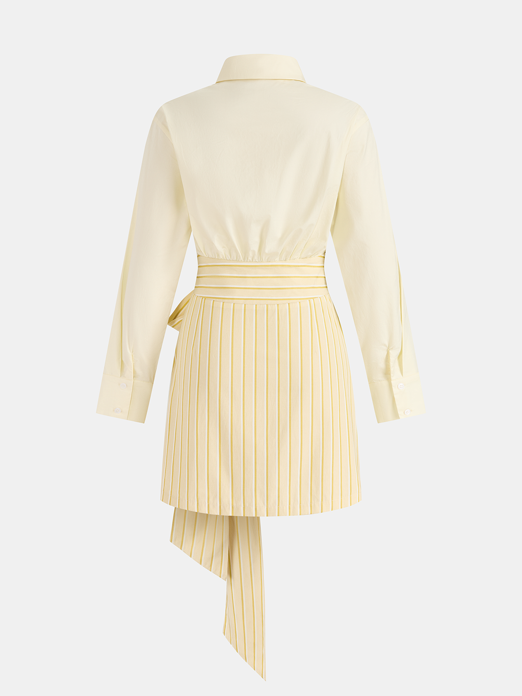 Robe chemise rayée en coton avec lien à la taille
