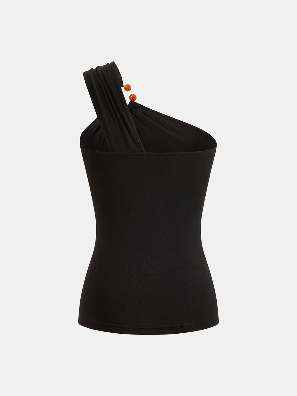 Asymmetrisches, perlenverziertes, figurbetontes Tanktop