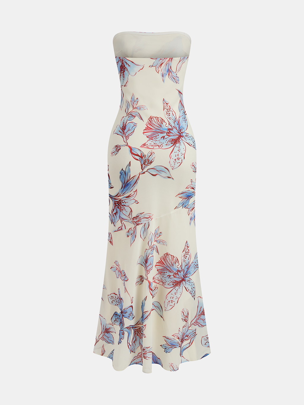 Robe longue dos nu à imprimé floral