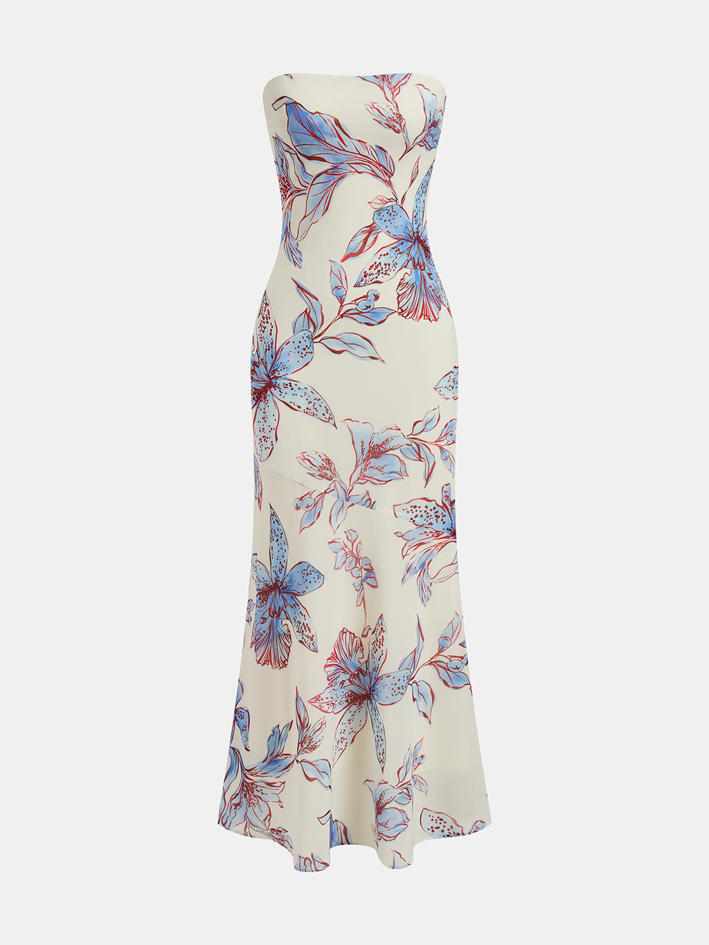 Robe longue dos nu à imprimé floral