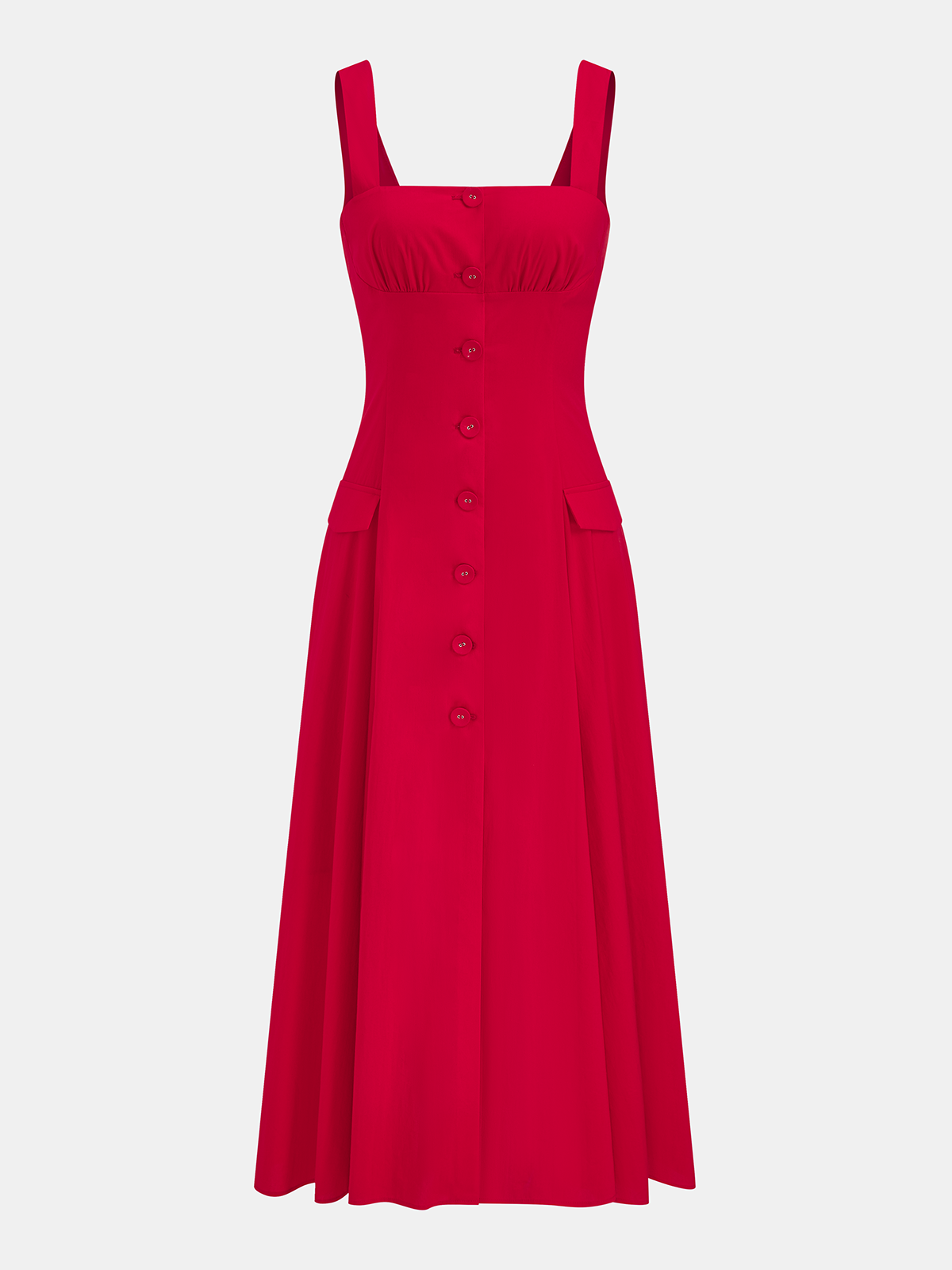 Maxikleid aus Baumwollmischung mit Knopfleiste