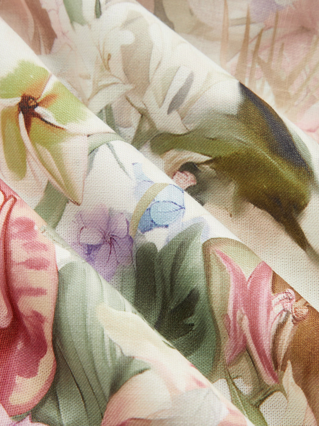 Robe longue à imprimé floral, manches bouffantes et ceinture