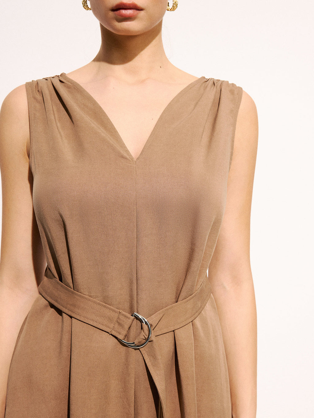 Sleeveless Belted Pocketed Maxi Dress