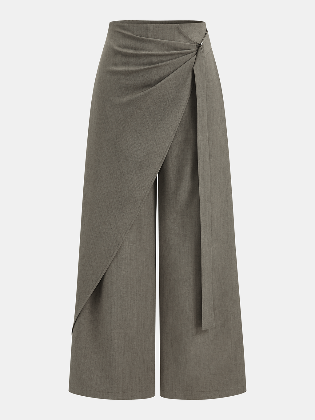 Pantalon large portefeuille taille mi-haute