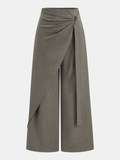 Pantalon large portefeuille taille mi-haute