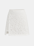 Mini-jupe asymétrique en dentelle et perles