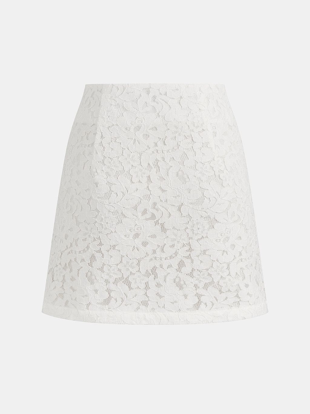 Mini-jupe asymétrique en dentelle et perles