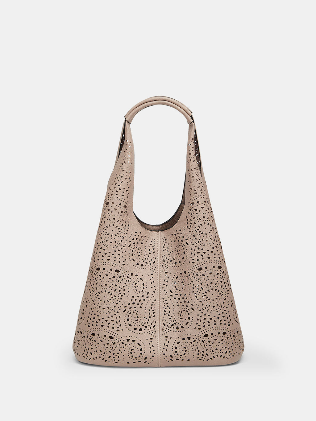 Perforierte große Hobo-Tasche mit Blumenmuster