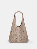 Perforierte große Hobo-Tasche mit Blumenmuster