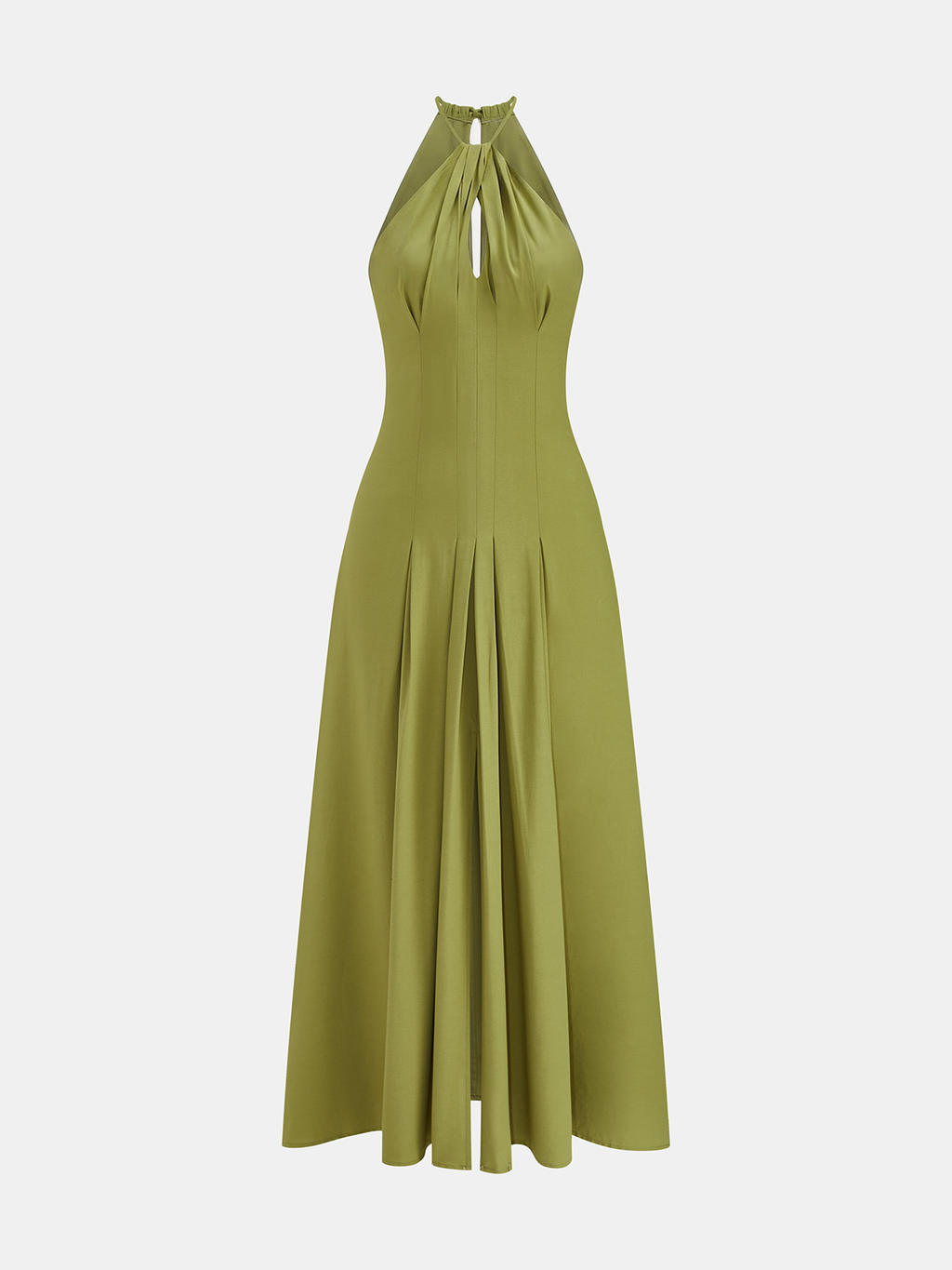 Maxikleid mit Neckholder und Seitenschlitz