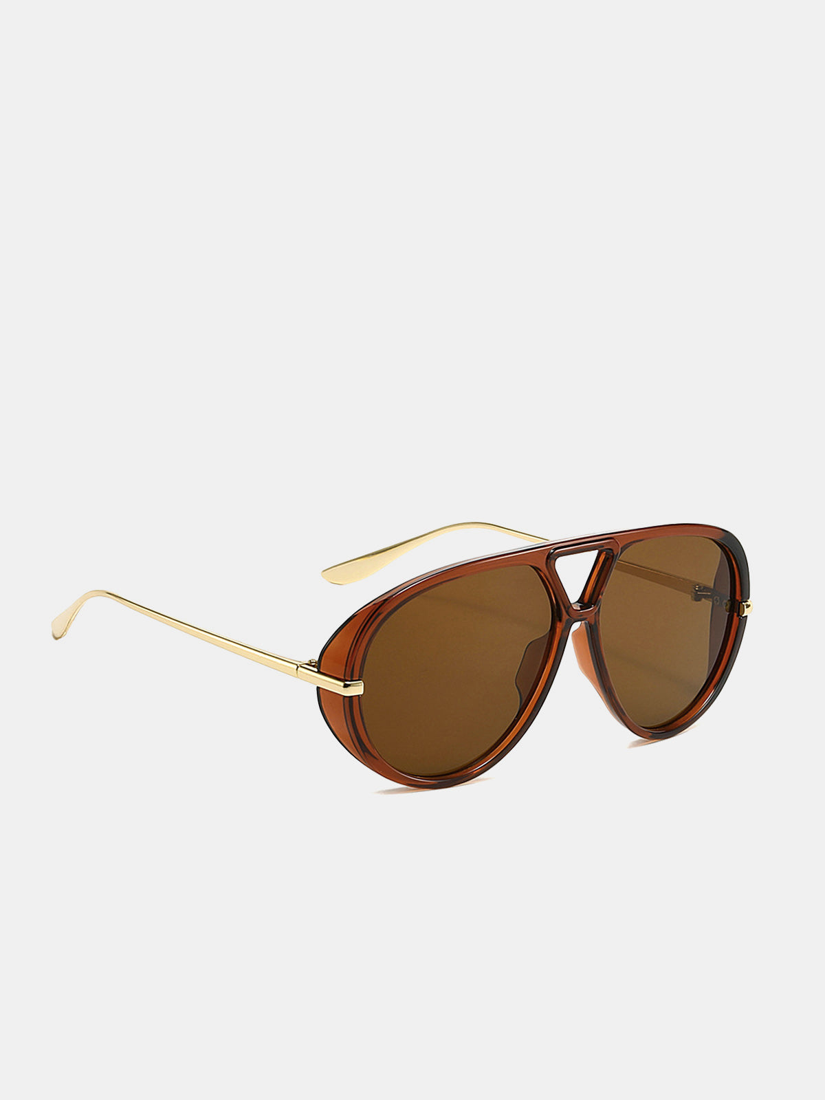 Lunettes de soleil aviateur à branches métalliques