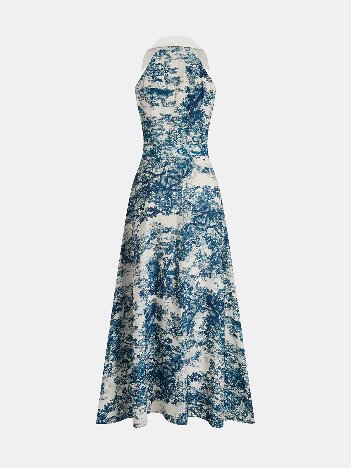 Maxikleid mit Toile-Print, Kragen und Knopfleiste