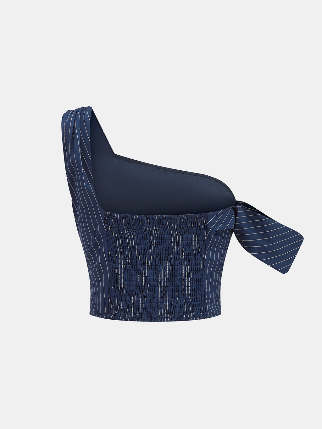 Ensemble pantalon et haut rayé à une épaule