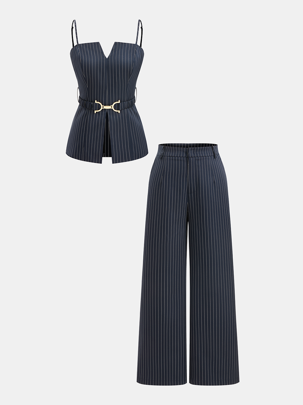 Ensemble caraco rayé et pantalon large
