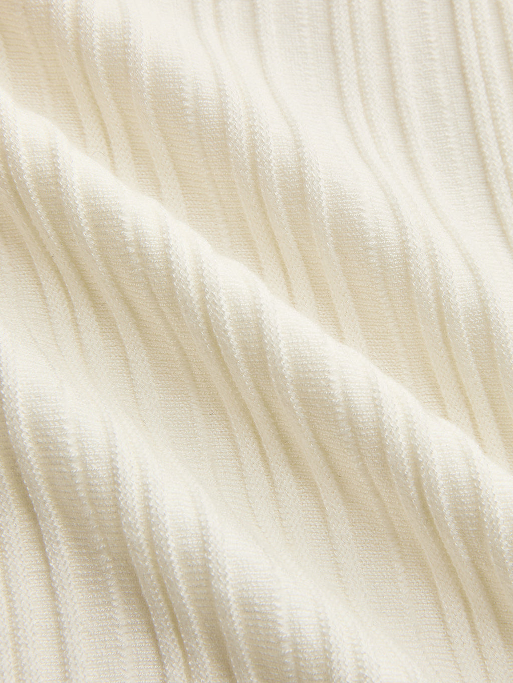 Gerüschtes Strickoberteil aus Wollmischung mit Rippenstruktur und durchscheinendem Effekt
