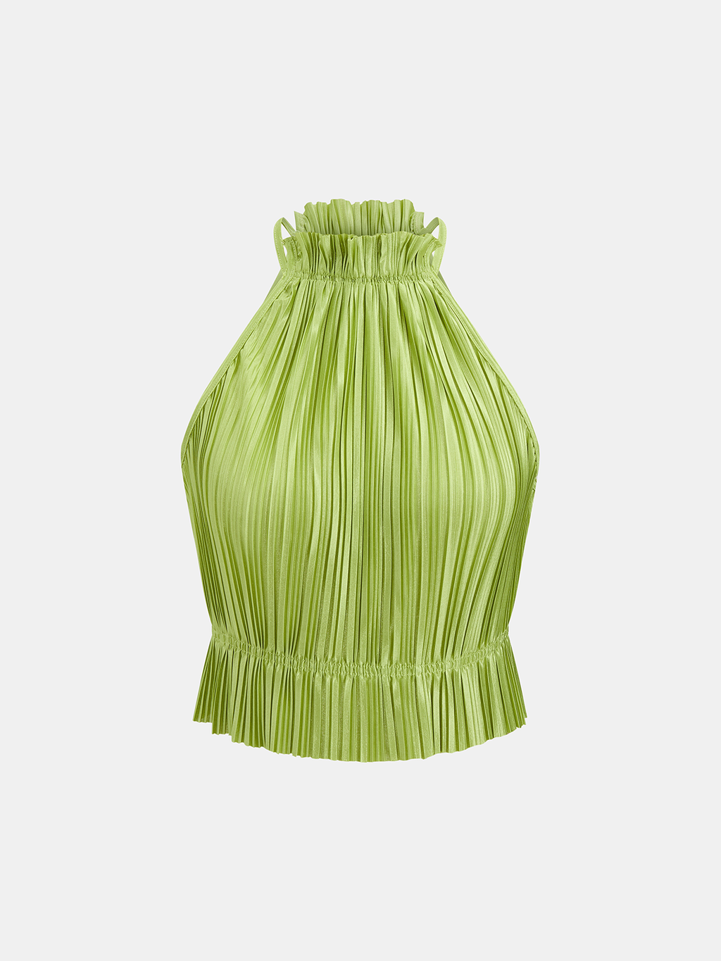 Gefaltetes Neckholder Crop Top & Hose Set
