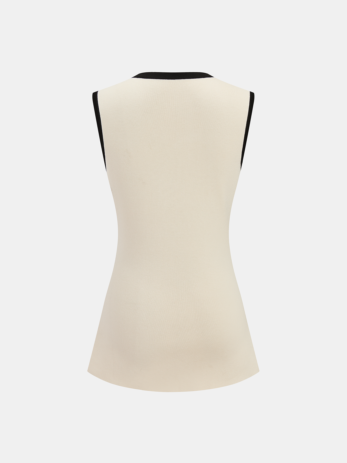 Ärmelloses Stricktop mit Kontrastbesatz und Horsebit-Detail