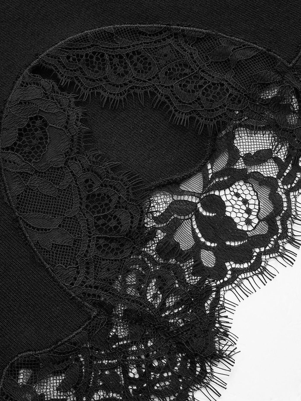 Débardeur ajusté en maille côtelée avec bordure en dentelle
