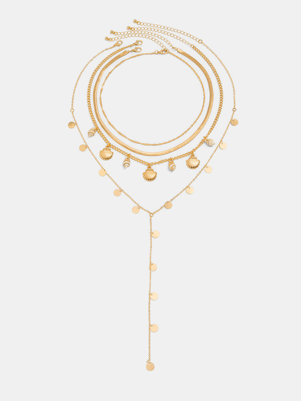 Collier à pendentif multi-couches en coquillages