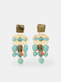 Boucles d'oreilles pendantes à pierres précieuses (style statement)