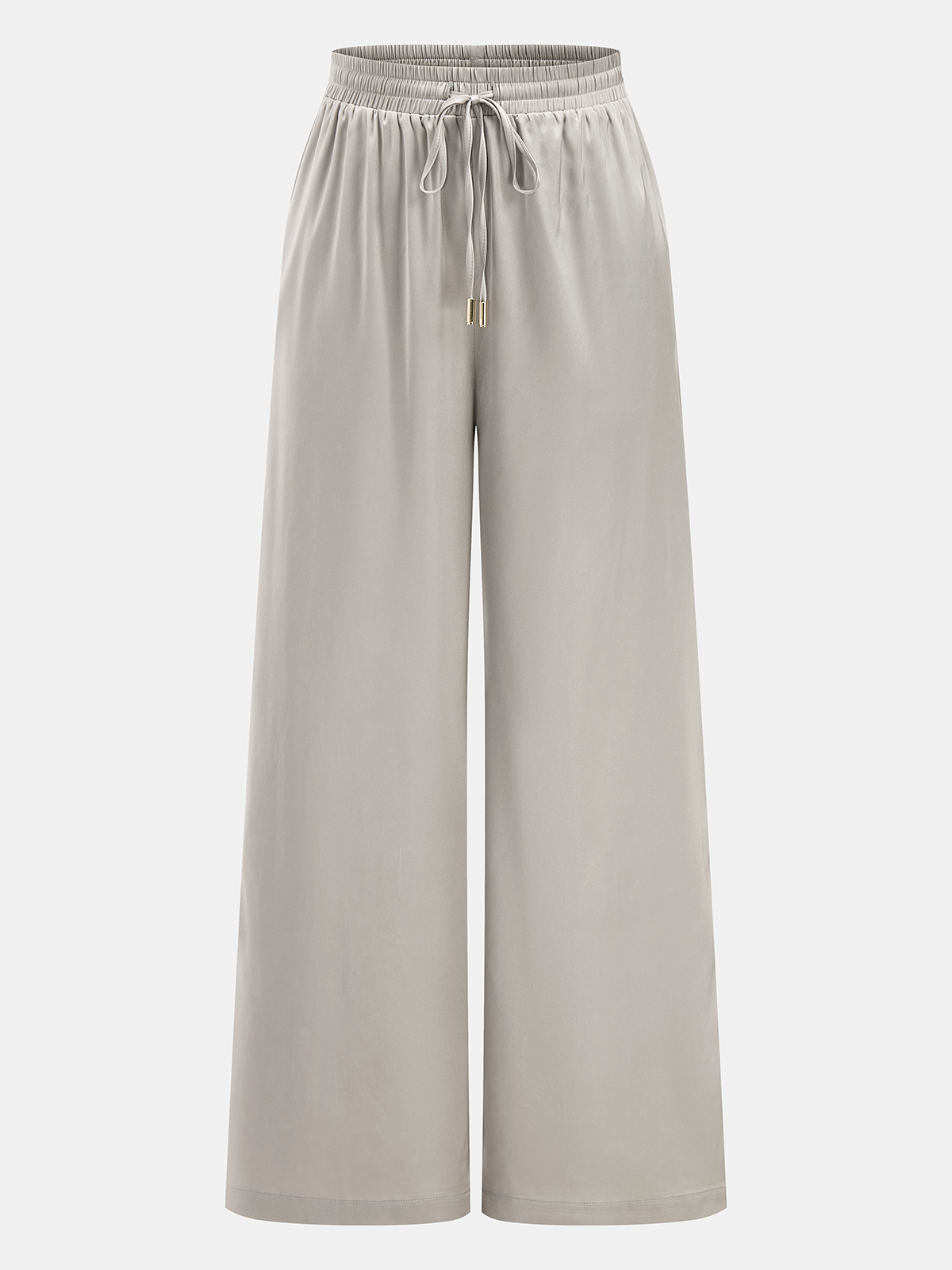 Ensemble haut satin asymétrique & pantalon à cordon