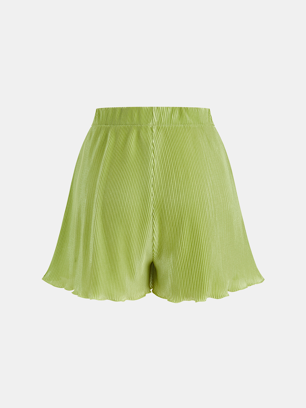 Plissiertes Crop-Shirt mit gedrehter Vorderseite und Shorts-Set