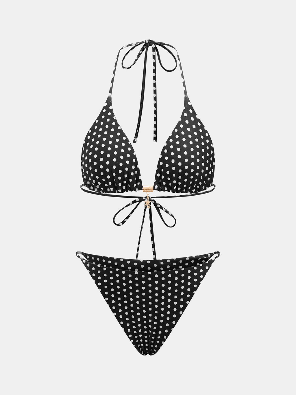 Gepunktetes Triangel-Bikini-Set