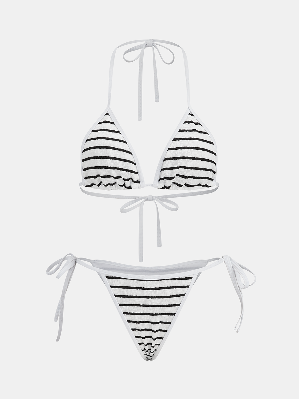 Gestreiftes Triangel-Bikini-Set mit Textur