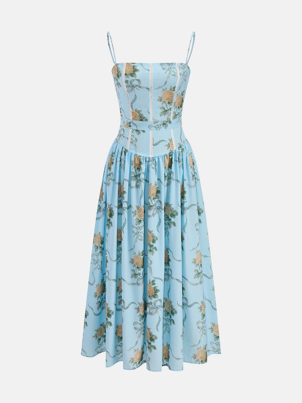 Geblümtes Cami-Midikleid
